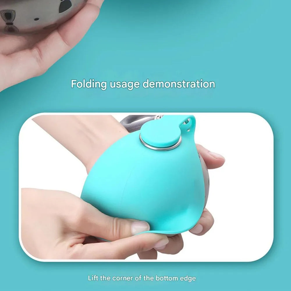 Dog Water Bottle with Removable Silicone Bowl